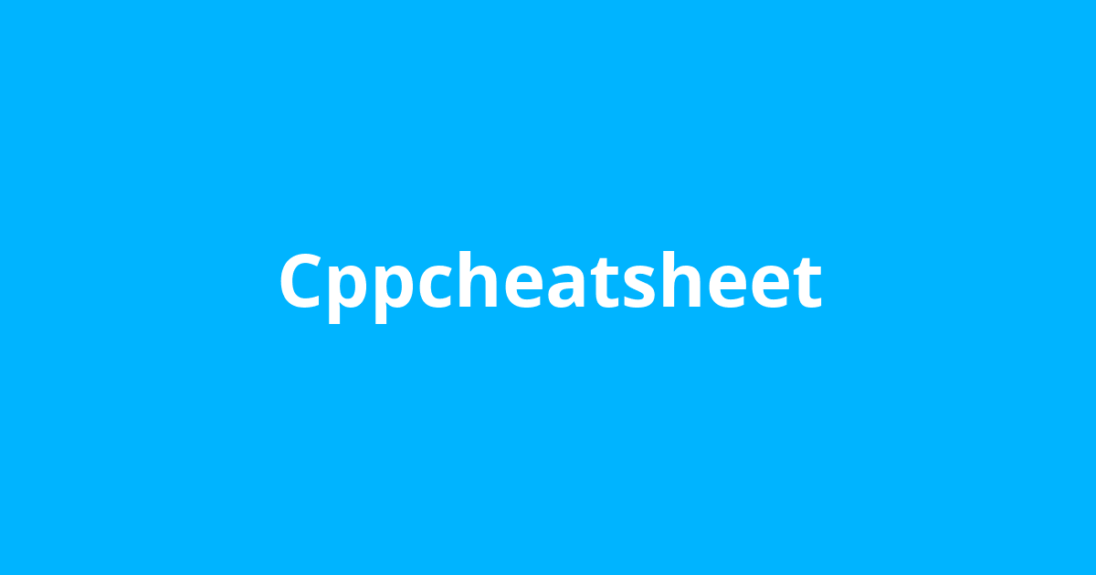 Cppcheatsheet Open Source Agenda