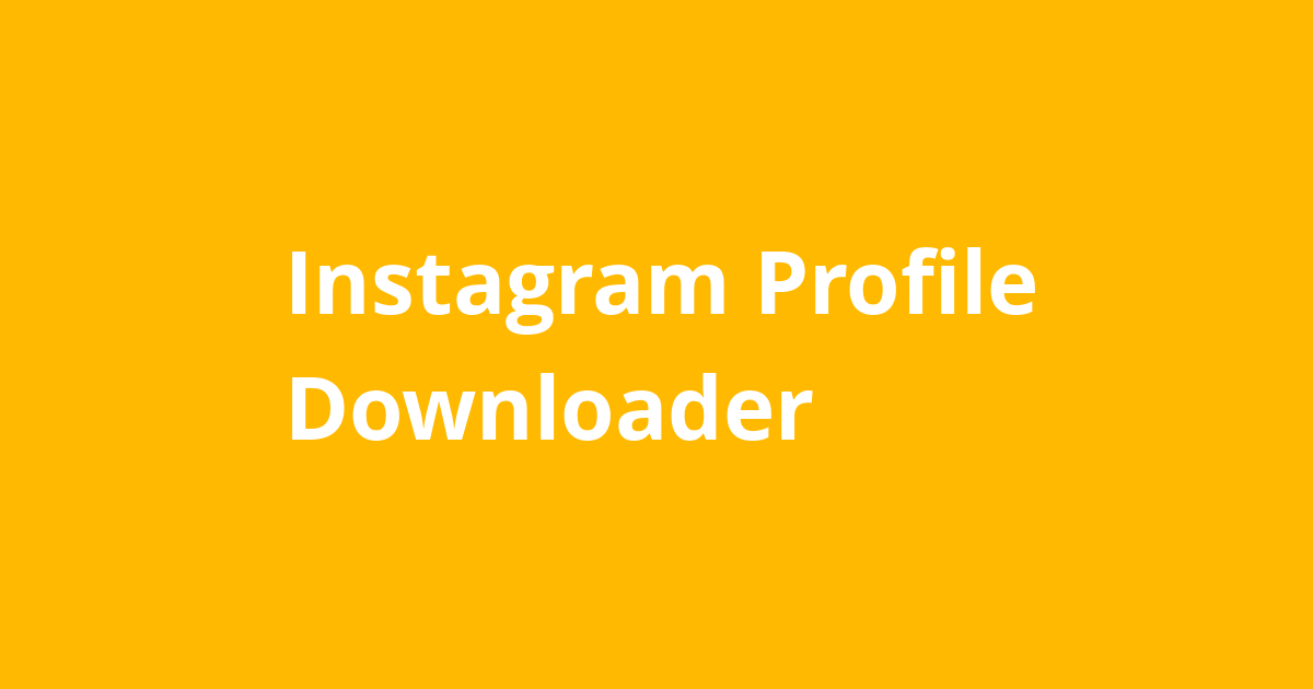 instagram profile downloader