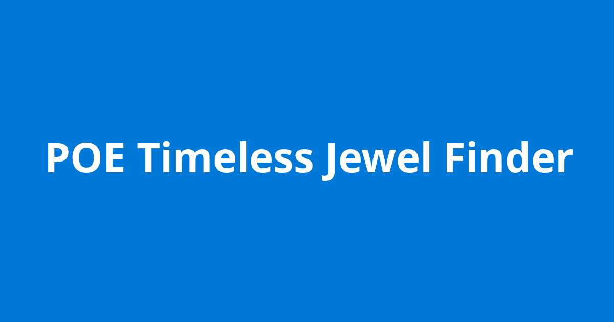poe timeless jewels