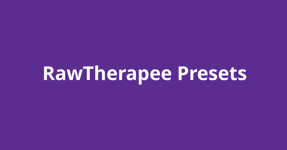 rawtherapee presets download