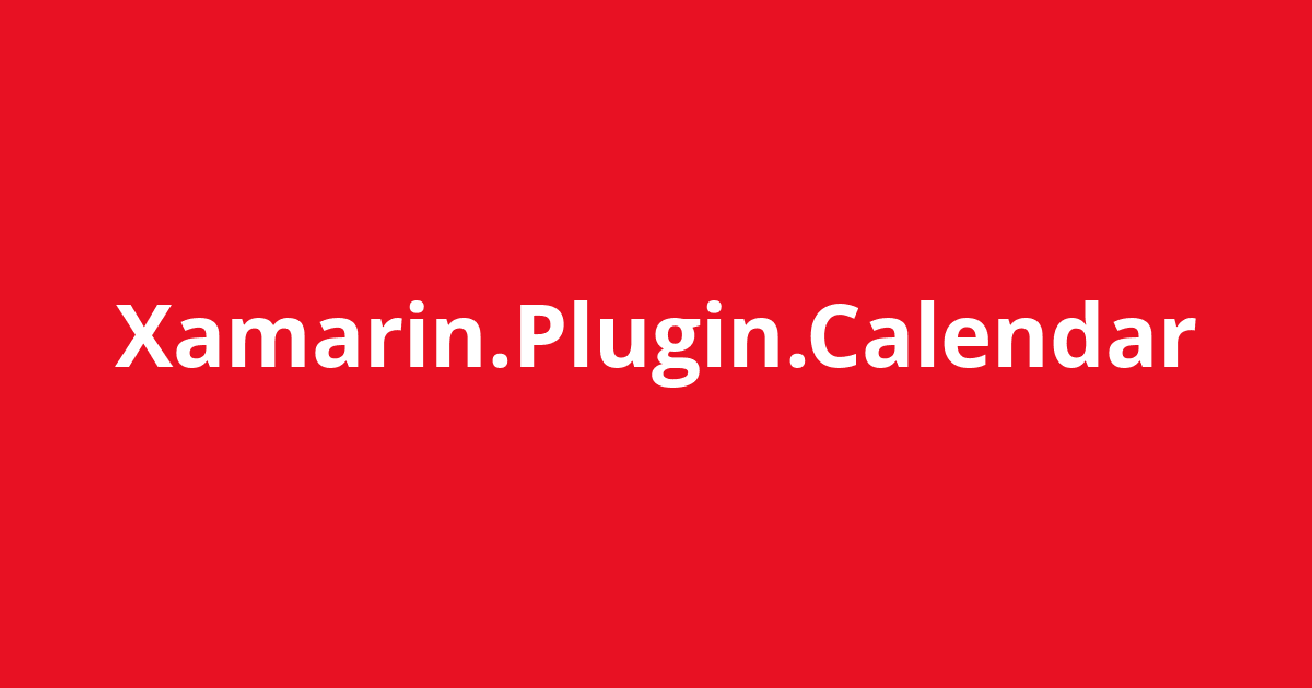 Xamarin.Plugin.Calendar Open Source Agenda